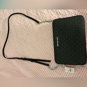 Michael Kors Black Patterned Shoulder Bag